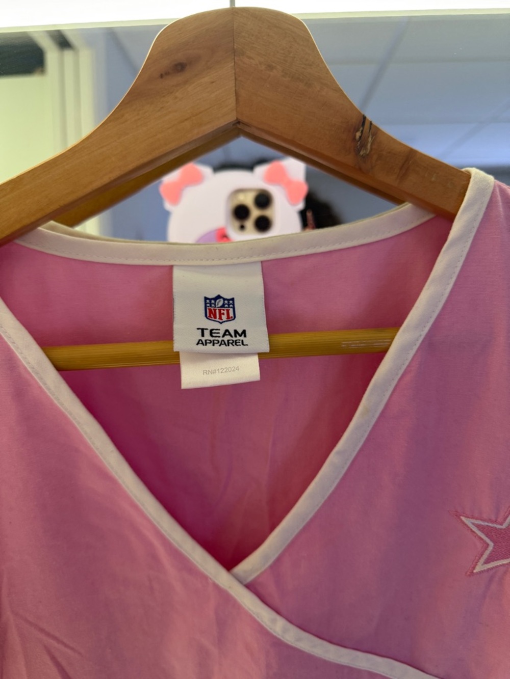 Team Apparel Pink and White Women's Wrap Top